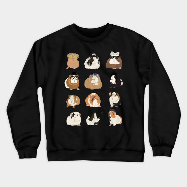 Rock Guinea Pig Crewneck Sweatshirt by Hanna Melin